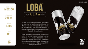 Cerveza Loba "Alfa", estilo: India Pale Lager