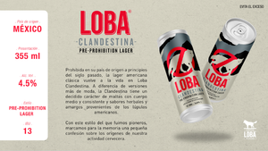 Cerveza Loba "Clandestina", estilo: Pre-Prohibition Lager